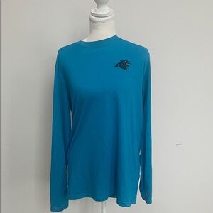 NFL Women's Teal Long Sleeve Carolina Panthers Logo Top